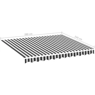 vidaXL Markisenbespannung 3 x 2,5 m grau