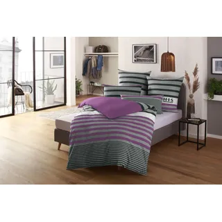 H.I.S. H.I.S Bettwäsche »Majoran« 2 Stk., tlg. gestreifte Bettwäsche, in verschiedenen Qualitäten, lila
