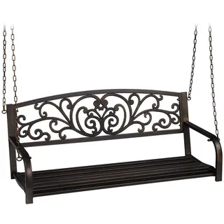 Relaxdays Hängebank 133 x 190 x 55 cm Schwarz/Braun
