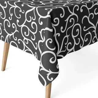 Martina Home Harzbeschichtete Tischdecke Loiret, 250 x 140 cm, Schwarz