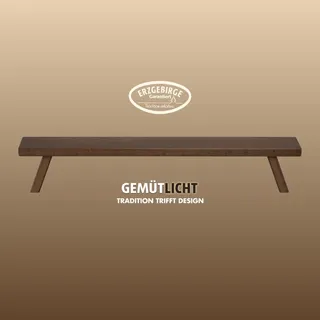 Weigla - Schwibbogenbank aus dem Erzgebirge I Braun I Fensterbank Innen Holz I dekorative Schwibbogen Erhöhung aus Buchenholz I Weihnachten I Podest für Lichterbogen I Holzbank I - 70 x 7,5 x 11 cm