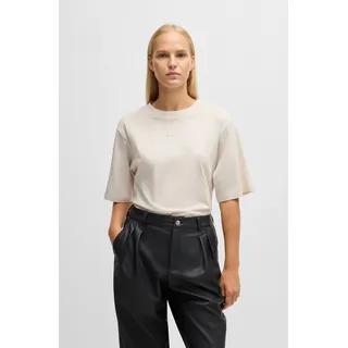 T-Shirt BOSS ORANGE "Enis Premium Damenmode", Damen, Gr. XL (42), weiß (open weiß 118), Single Jersey, Obermaterial: 100% Baumwolle, unifarben, relaxed fit normal, Rundhals, weit normaler Saum, Shirts T-Shirt, mit weiten Ärmeln