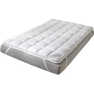TRAUMSCHLAF Duo Matratzentopper Classic - 5 cm Matratzenauflage aus weichem Polyester mit Klimaband und Eckgummis - 100x200 cm