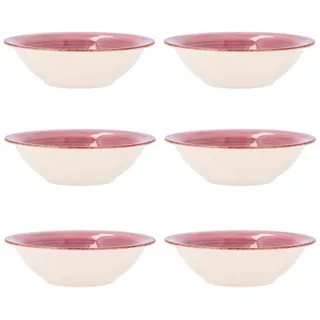 Quid Set 6 Suppenschalen aus Steingut | Suppenteller Peoni 18 cm, Standard