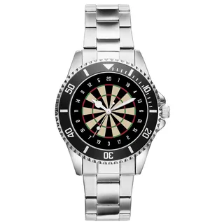 KIESENBERG Dart Armbanduhr – Darts Fan Uhr mit Dartboard Motiv – Sportliche Herren-Uhr im Fan-Design Geschenkidee für Dartspieler, Turnierspieler und Fans - 6037