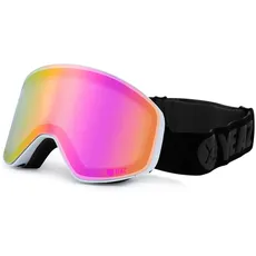 YEAZ Snowboardbrille »Magnet-Ski-Snowboardbrille pink verspiegelt/weiß APEX«, pink