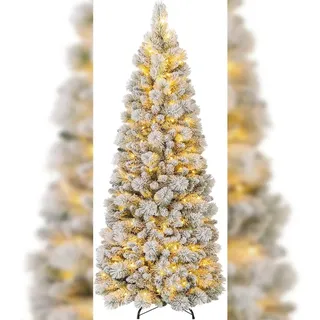 Costway Künstlicher Weihnachtsbaum mit Beleuchtung Grün 150 cm