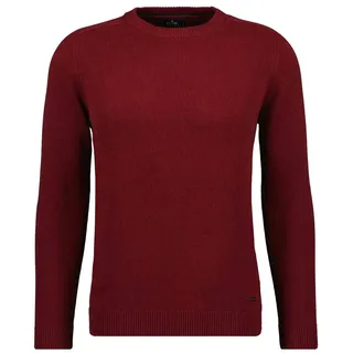 Rundhalspullover RAGMAN, Herren, Gr. 56, rot (weinrot, 615), Strick, 100% Baumwolle, Rundhals, Pullover Rundhalspullover