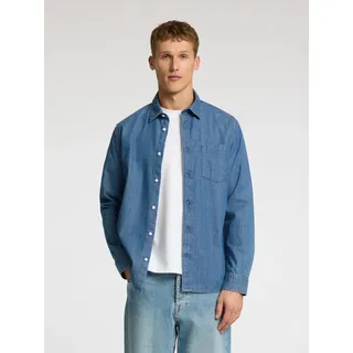 SELECTED HOMME Langarmhemd »SLHREGCARLO DENIM LS SHIRT NOOS«, blau