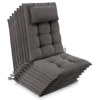 Beautissu Hochlehner Auflage 120 x 50 x 8 cm Taupe 7-tlg.