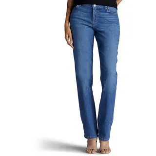 Lee Damen Petite Relaxed Fit Straight Leg Jeans, Mittelblau, 58 Kurz