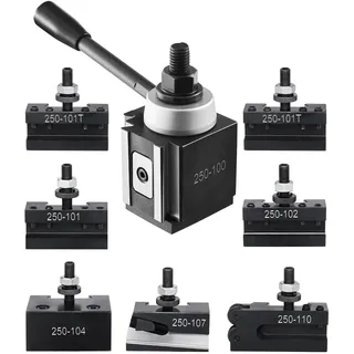 Vevor Schnellwechsel-Werkzeughalter-Set, 8-teilig, Stahlhalter, passend für Mini-Drehmaschinen und Metalldrehmaschinen mit 152,4 bis 305 mm Umlaufdurchmesser, ideale Verbesserung für Ihre Werkstatt