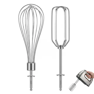 2 Stück Edelstahl Rührstäbe für Handmixer Ersatz - Hochleistungs Rührbesen zum Backen, Kochen, Kompatibel mit Philips Handmixer und den meisten elektrischen Rührgeräten