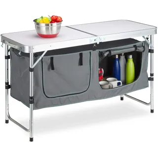 Relaxdays Campingtisch klappbar Silber/Weiß
