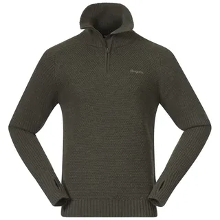 Bergans Herren Ulriken Wollpullover Dark Green Mud XXL