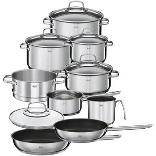Rösle ELEGANCE Topf-Set 10-tlg. Kochtopf + Bratentopf + Kasserolle + Dämpfeinsatz + Bratpfanne + Glasdeckel