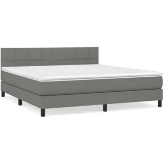 vidaXL Boxspringbett mit Matratze Dunkelgrau 180x200 cm Stoff1380327