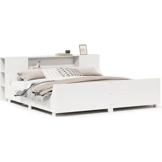 vidaXL Massivholzbett ohne Matratze Weiß 200x200 cm Kiefernholz - Weiß