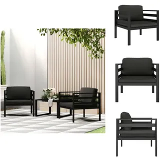 vidaXL Einzelsofas 2 Stk. mit Kissen Aluminium Anthrazit - Gartensofaelemente - Grau