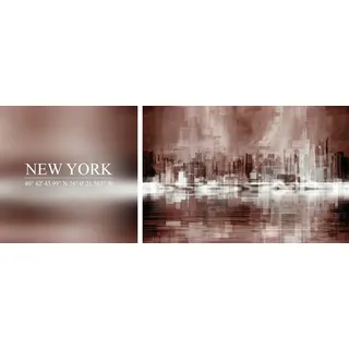 Leinwandbild QUEENCE "New York", bunt (farbe bild(er): bunt), B:100cm H:40cm T:2cm, Canvas, Holzrahmen, Bilder, Leinwandbild, Premium-Leinwandstoff, Handarbeit aus Deutschland, Spruch, 2er Set