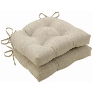 Pillow Perfect Outdoor | Indoor Tory Bisque Stuhlkissen, groß, 2 Stück, Spun_Polyester, beige, 17" x 17.5", 2