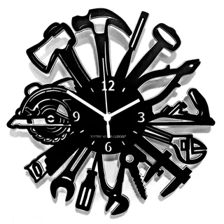 Instant Karma Clocks - Wanduhr Künstler Hydraulisch Zimmermann Mechanisch Garage Werkzeuge Geschenkidee für Tischler