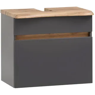 Xora Waschbeckenunterschrank , Graphitfarben, Grau, Eiche Wotan , Holzwerkstoff , 61x55x40 cm , Made in Germany , stehend, hängend , Badezimmer, Badmöbel, Waschbeckenunterschränke