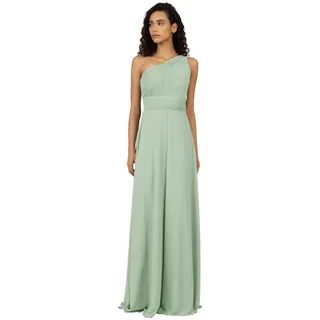 APART One-Shoulder Abendkleid mit Plissee-Drapierung vorne, Mint, 42