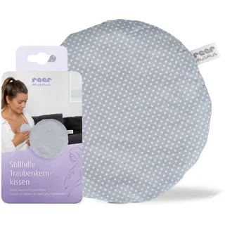 Reer Stillhilfe Traubenkernkissen für die Brust, Wärme/Kälte, 15 cm, Grau | Auch für Nacken oder Rücken; für Mikrowelle, Backofen und Gefrierschrank geeignet, Baumwollbezug bei 30 °C waschbar