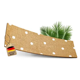ElbFuchs Kokos Fußmatte 75x25cm Punkte in weiß I Extra langlebige & rutschfeste Kokosmatte I Für Innen & Überdachte Außenbereiche I Ideal als schmale Schmutzfang- und Eingangsmatte