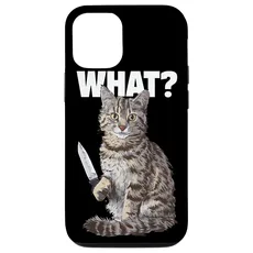 Hülle für iPhone 15 Pro Katze Messer Design Witzige Tier Katzen