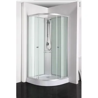 SANOTECHNIK RIO Komplettdusche mit Schiebetür 90 x 204 cm silber Klarglas