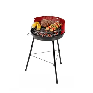 Amig - Holzkohlegrill - 57 x 54 x 84 cm - Schwarz - Aus Stahl - Garten und Terrasse - für Balkon und Terrasse mit kompakten Abmessungen für praktische Nutzung und einfache Wartung. Mod. FENIX