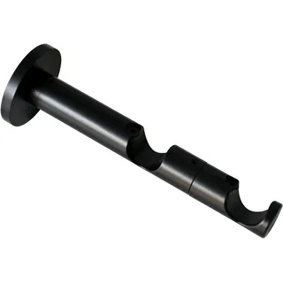 GARDINIA Vorhangstange Doppel-Kombiträger 2-läufig Ø 20 mm 8 cm Schwarz-Matt
