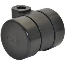 WAGNER Design Möbelrolle/Lenkrolle - hart - Durchmesser Ø 38 mm, Bauhöhe 40 mm, schwarz, Tragkraft 50 kg - Made in Germany - 01003901