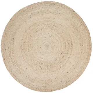 Paco Home Teppich »Viborg 595« rund 13 mm Höhe Jute, Modern, Boho, Handgefertigter Natur-Teppich, weiß