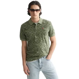 Scotch & Soda 184683 Regular Fit Kurzarm-poloshirt - Tiles Flower Olive Night - S