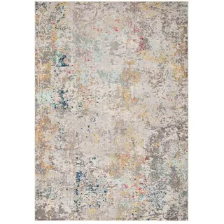 SAFAVIEH Modern Teppich für Wohnzimmer, Esszimmer, Schlafzimmer - Madison Collection, Kurzer Flor, Grau und Gold, 91 X 152 cm