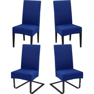 Set aus 4 schwingenden Stühlehäusern, abnehmbar, waschbar, Dekostühle für Esszimmer, Hochzeit, Hotel, Küche, Party, Zeremonie, blau