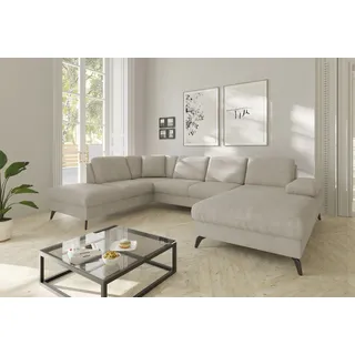 sit&more Wohnlandschaft Polyester U-Form 3-Sitzer Beige