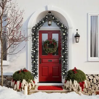 vidaXL Weihnachtsgirlande mit LED 10 m Schwarz - Schwarz