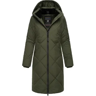 Steppmantel RAGWEAR "Steppmantel Rebela", Damen, Gr. L, grün (schwarz olive), Obermaterial: 100% Polyester PES.  Obermaterial: Futter: 100% Polyester PES. 100% Polyester PES., Mäntel Steppmantel
