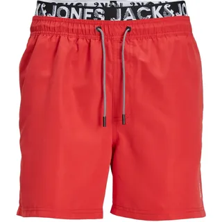 JACK & JONES Herren Badehose Badeshort JPSTFIJI S M L XL XXL Schwarz Blau Rot, Größe:XL, Farbe:True Red SOLID 12227254