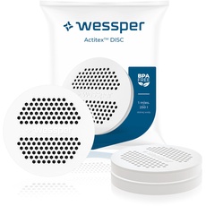 Wessper Disc Filter für Trinkflasche und Kanne, Wasserflasche filter mit Aktivkohle, Ersatz für Brita Microdisc Flaschen und Karaffen, Reduzierung von Chlor und Schwermetalle- 2 Stück