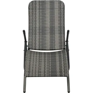 vidaXL Klappbare Sonnenliege Poly Rattan Grau - Grau