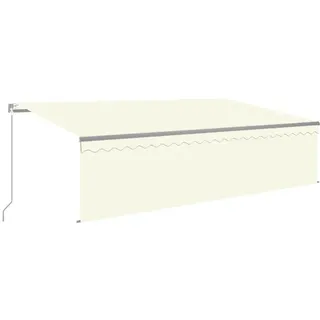 vidaXL Markise Manuell Einziehbar mit Rollo & LED 5x3 m Creme - Creme