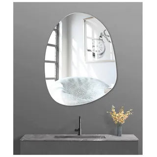 JMITHA Asymmetrisch Spiegel Wand Asymmetrischer Spiegel Glas HD Wandspiegel oder Türspiegel Asymetrischer Rahmenlos Spiegel zum Kleben Dekorative Spiegel Wand Tischspiegel