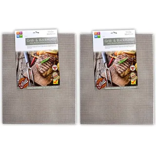 2x Back & Grillmatte mit Antihaftbeschichtung Grillunterlage Dauerbackfolie