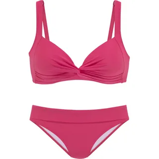Triangel-Bikini LASCANA, Damen, Gr. 38, Cup C, rot, Polyamid, unifarben, Bikini-Sets Triangel-Bikini, in Bralette-Form