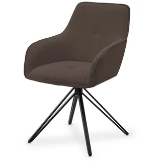 Drehstuhl Clyde Cord Braun 1 Stk.